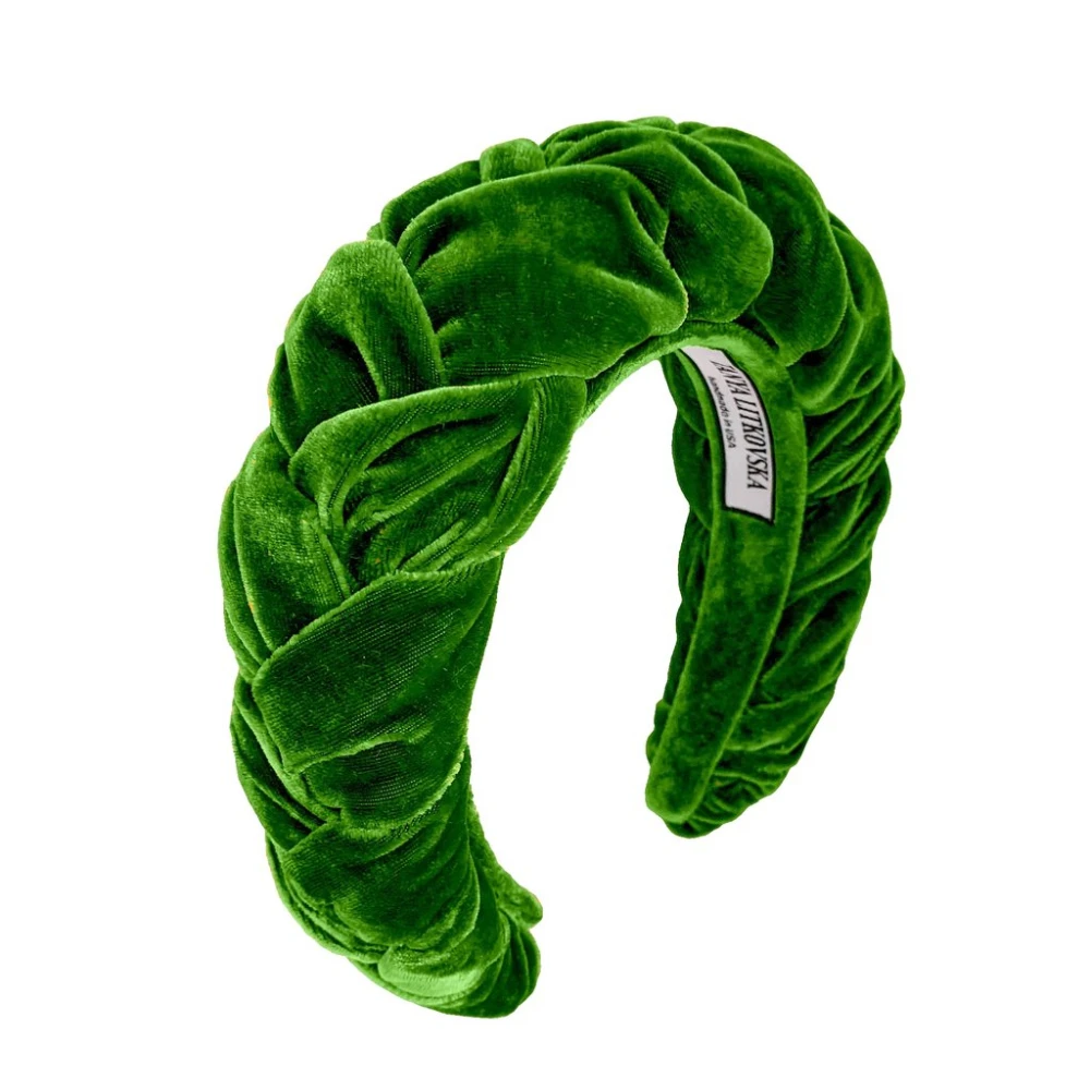 tanya21 Tanya litkovska Women’s Velvet Headband in Grass Green Accessories black velvet headband Luxury Shoes
