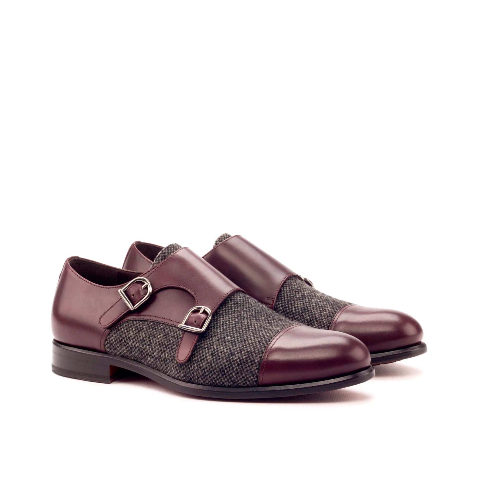 Gray Double Monk Shoe Gray Double Monk Shoe