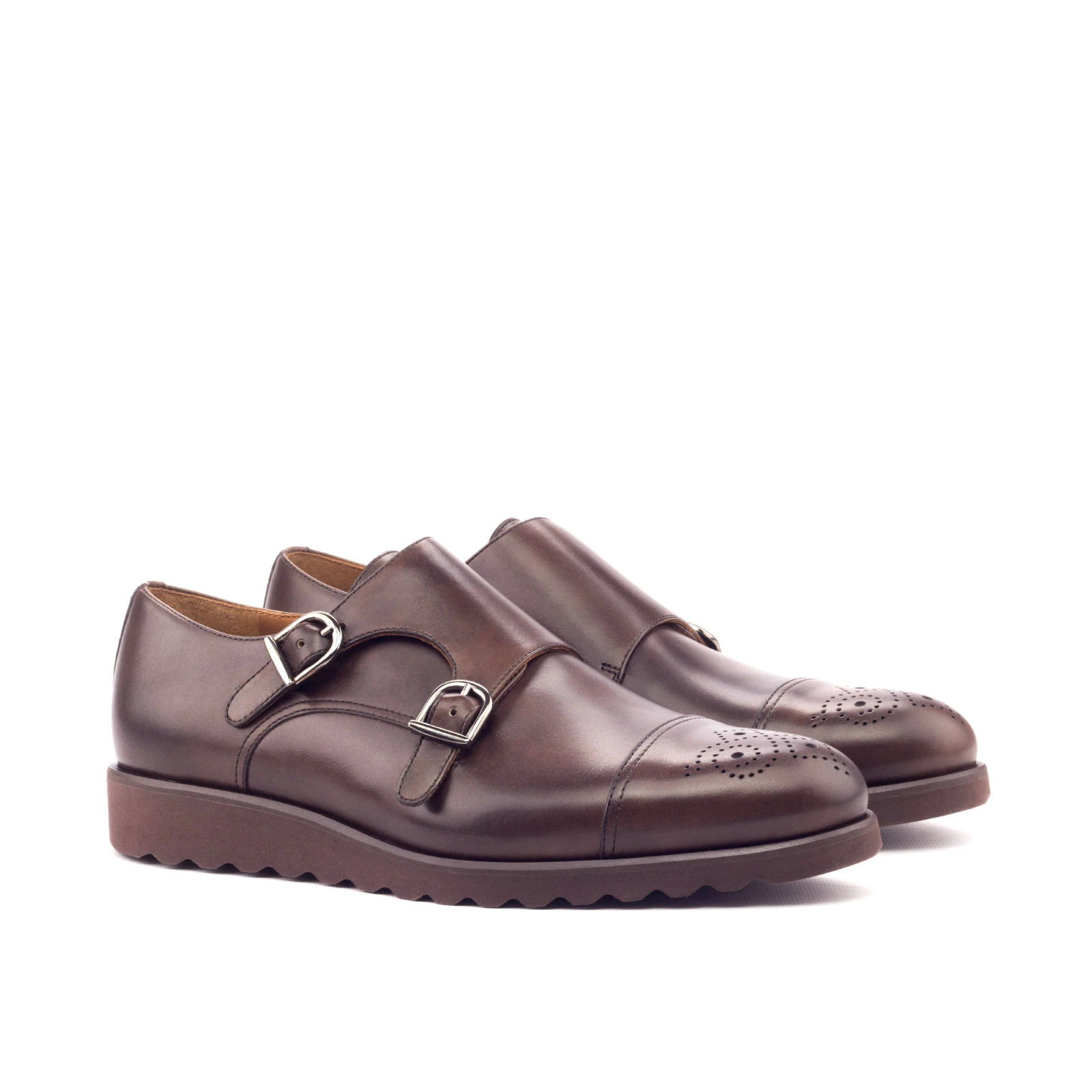 Brown Double Monk Shoe Brown Double Monk Shoe
