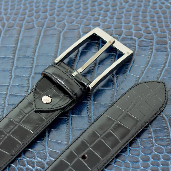 mens designer black belt mens designer black belt Black Painted croco Men Hamptons Belts Men Black Painted croco Belts Luxury Shoes 