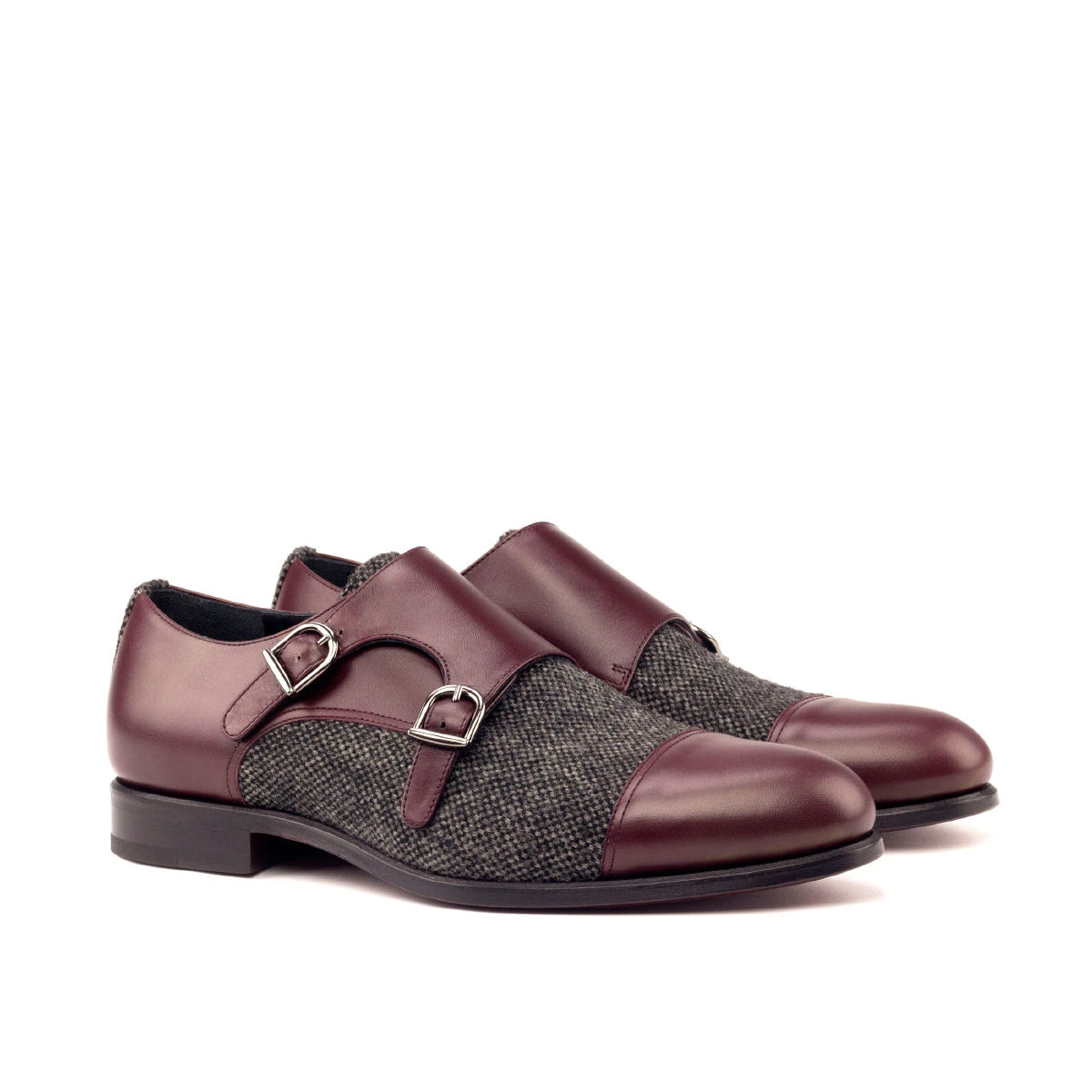 Gray Double Monk Shoe Gray Double Monk Shoe