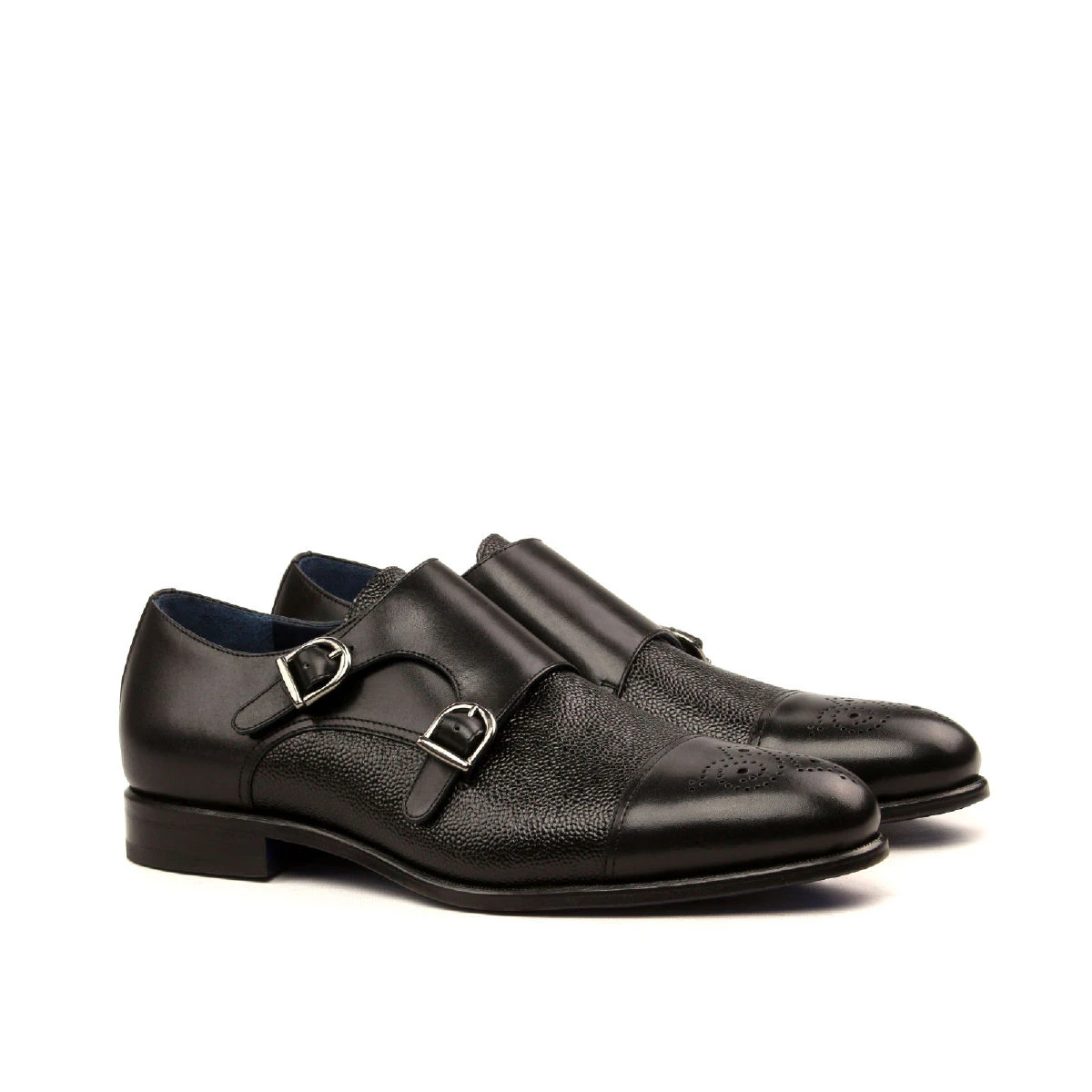 Black Double Monk Shoe Black Double Monk Shoe
