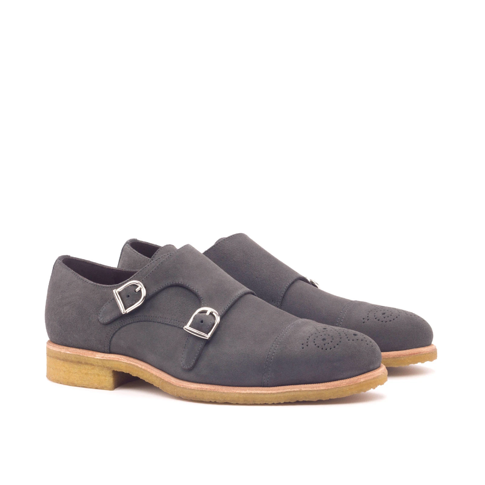 Gray Double Monk Shoe Gray Double Monk Shoe