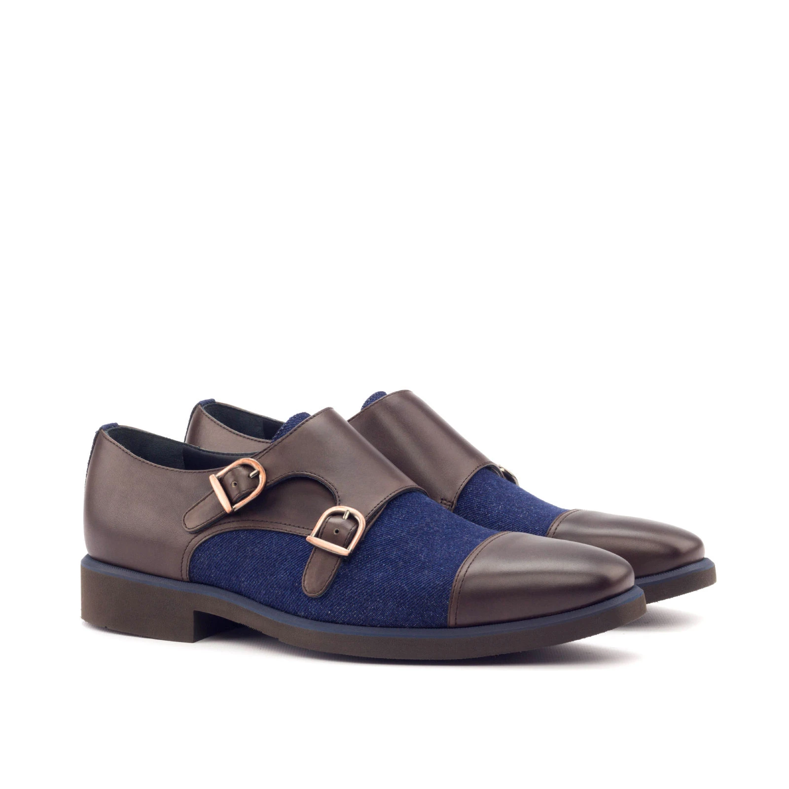 Blue Double Monk Shoe Blue Double Monk Shoe