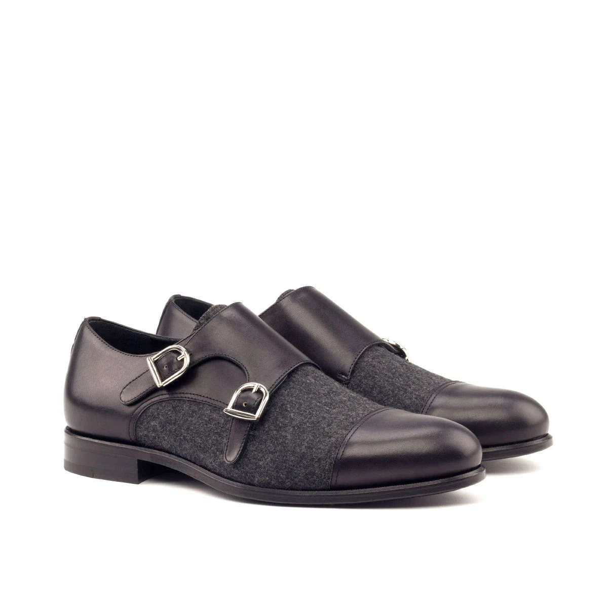 Gray Double Monk Shoe Gray Double Monk Shoe