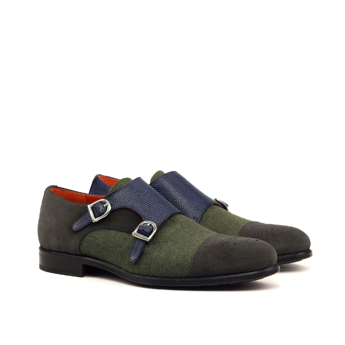 Green Double Monk Shoe Green Double Monk Shoe