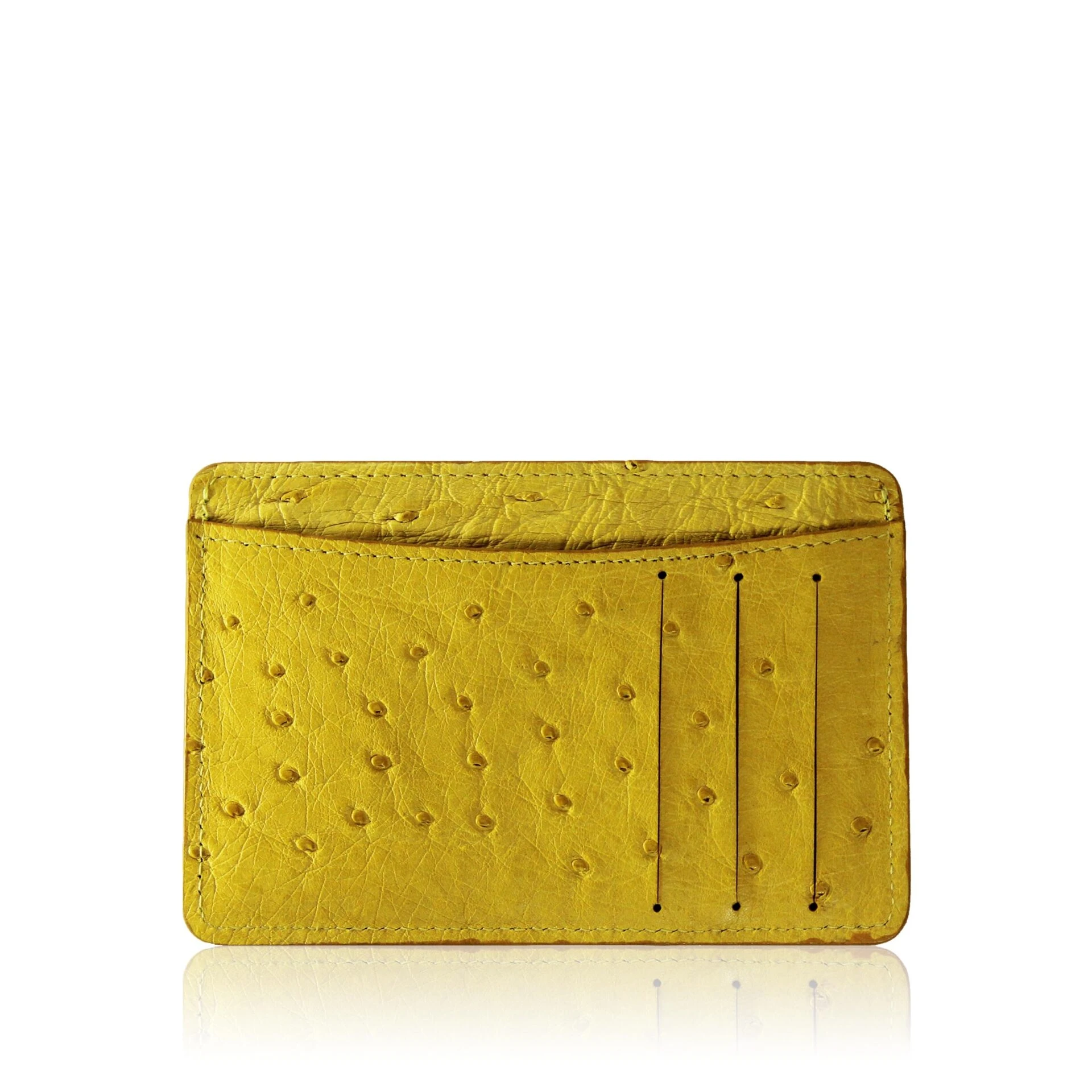 120 x 80 x 3 (height x width x depth)_1 Ostrich Leather Mustard Cardholder Accessories Bangkok Bootery Luxury Shoes