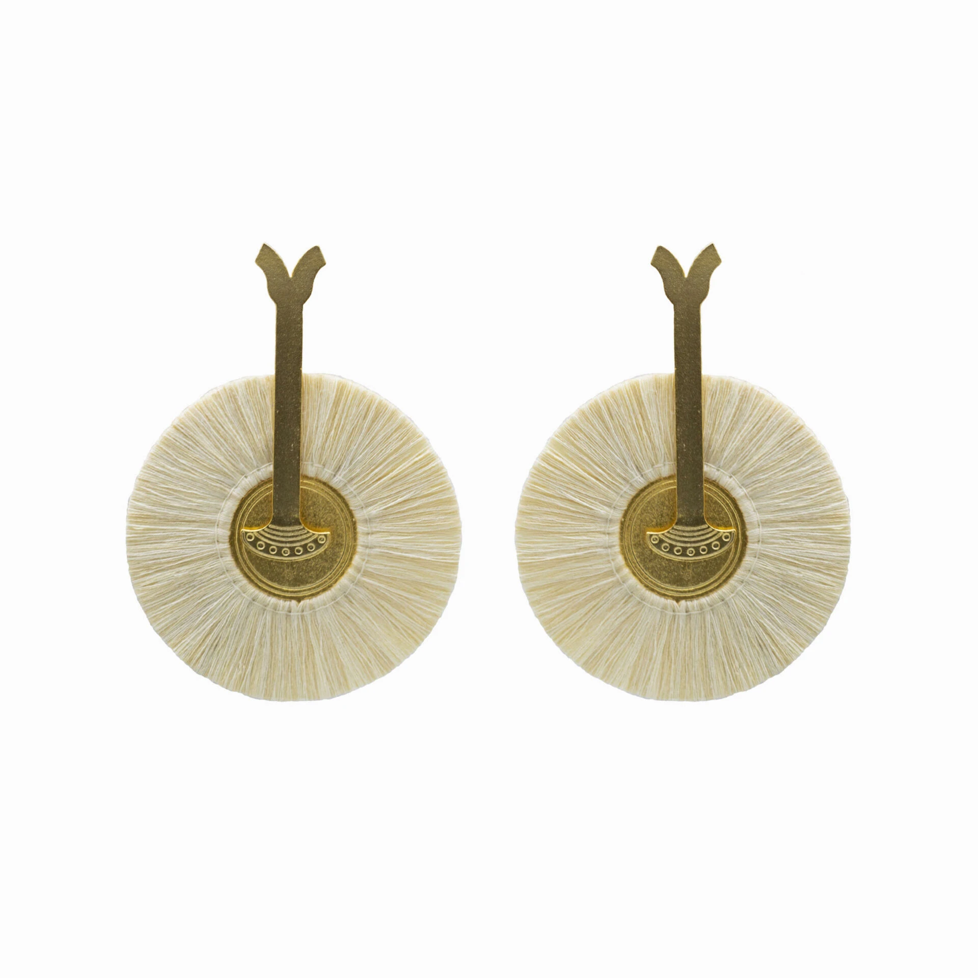 AR18-00041 Fagua 24 Karats Gold Plated Bronze With Cream Threads Earrings Earrings best seller Luxury Shoes