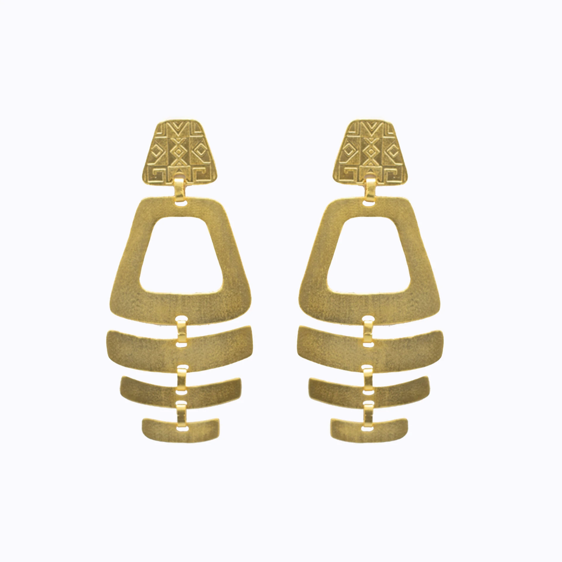 AR19-00081 Ikan 24 Karats Gold Plated Bronze Earrings Accessories best seller Luxury Shoes