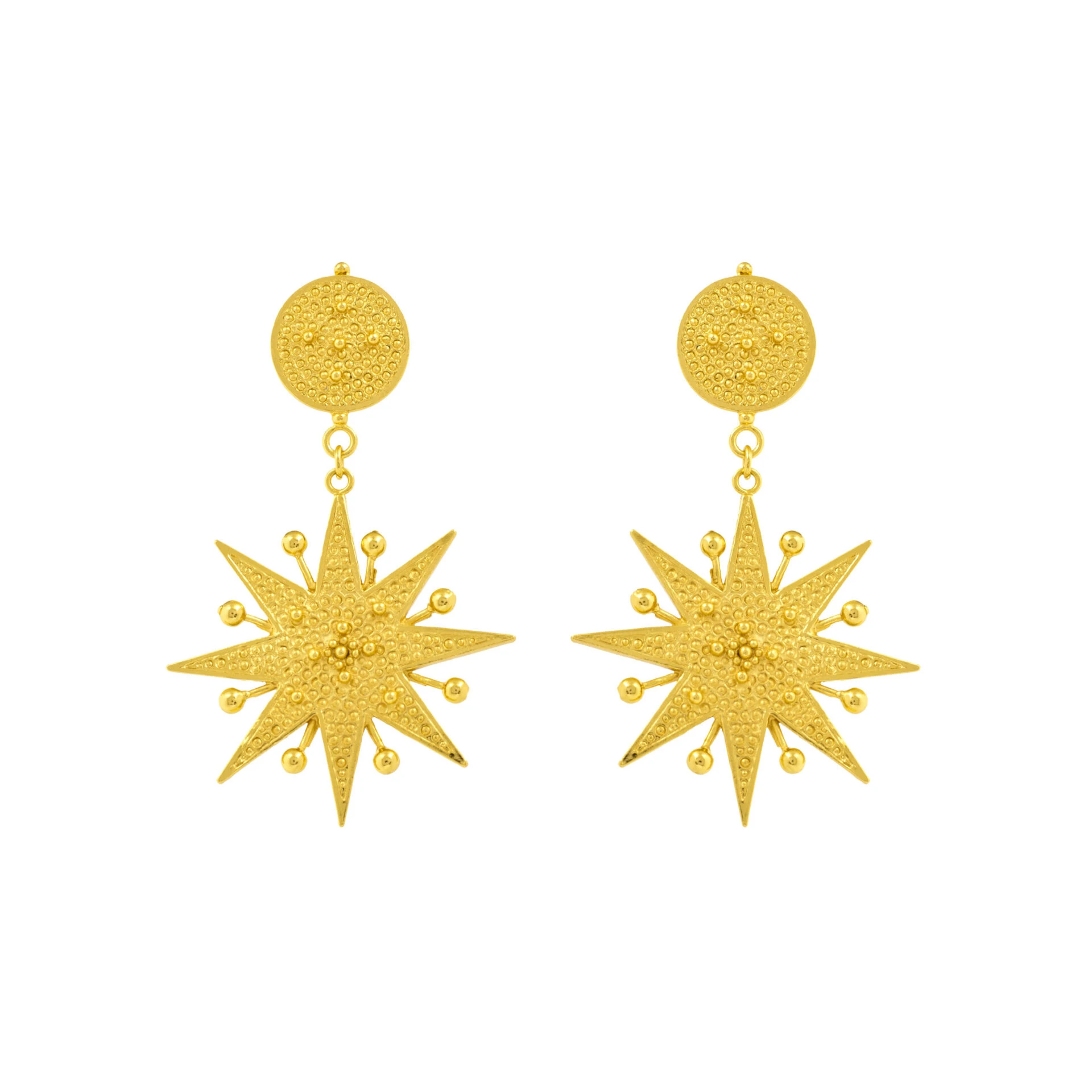 ARETES DIAMANTINA Flor Amazona women’s diamantina gold earrings Jewelry Luxury Shoes