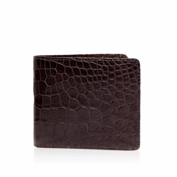 Men’s Brown Crocodile Leather Wallet Men Bangkok Bootery Luxury Shoes 