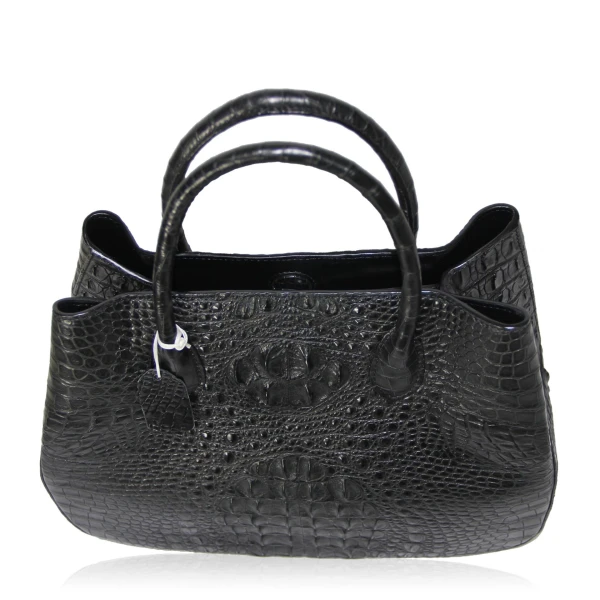 Women’s Black Crocodile Leather Handbag Novel Bags Bangkok Bootery Luxury Shoes 