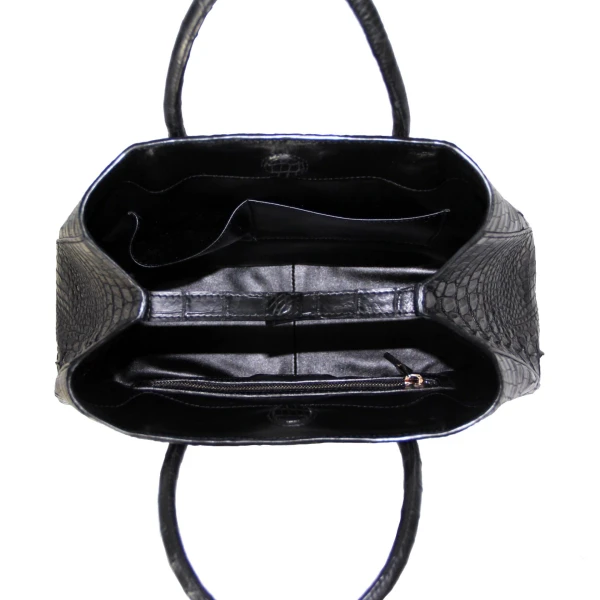Women’s Black Crocodile Leather Handbag Novel Bags Bangkok Bootery Luxury Shoes 