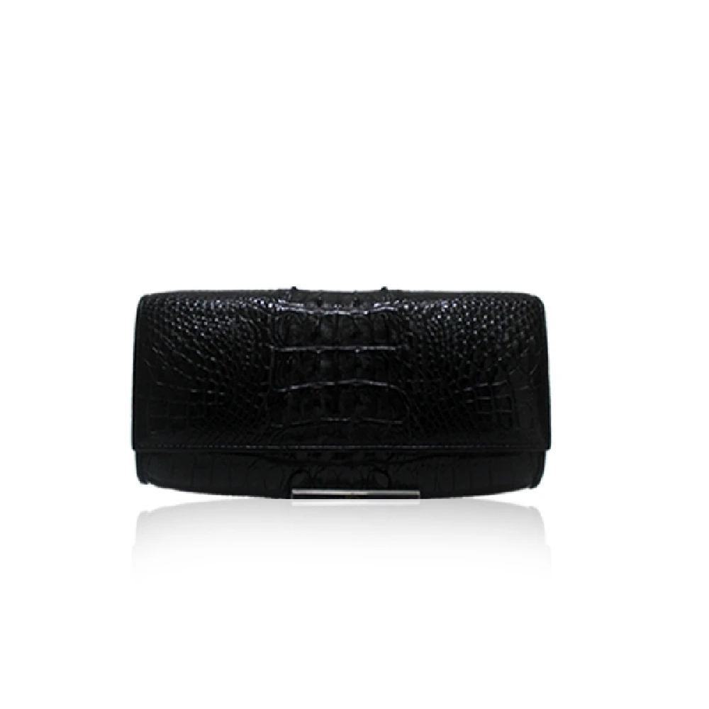 Bootery (1) Luana Crocodile Brown Leather Clutch Bag Bags Bangkok Bootery Luxury Shoes