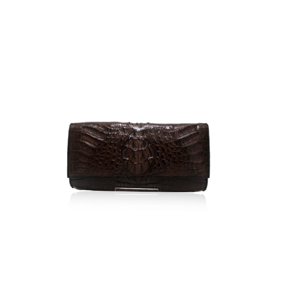 Bootery (6) Luana Crocodile Brown Leather Clutch Bag Bags Bangkok Bootery Luxury Shoes