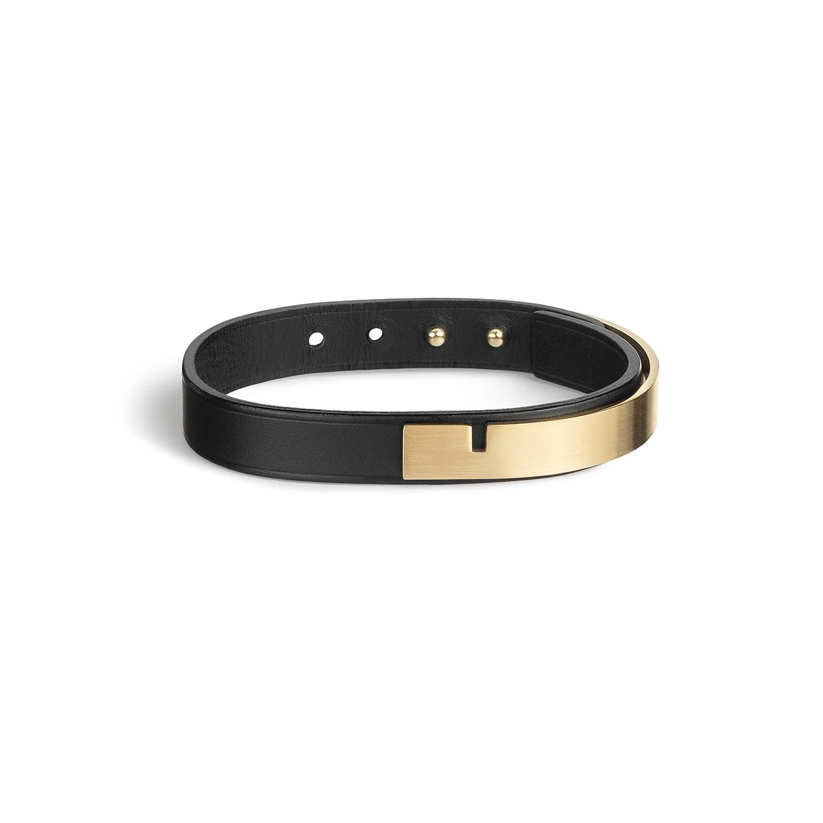Bracelet Cuir Noir & Or_ Bracelet cuir Homme Luxe U-Turn Simple Gun Claps Leather Bracelet Men Luxury Shoes