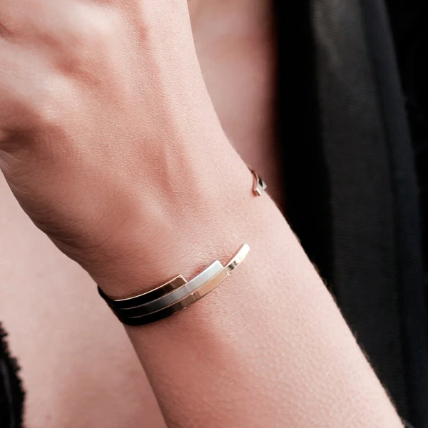 Reverse Silver Bangle Bracelet Cuffs Bangle Luxury Shoes 
