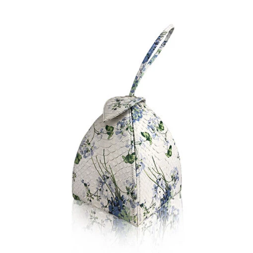 Floral-White-Python-Leather-Clutch-Bag-Maria-5-510x510 Maria White Floral Natural Python Leather Limited Bag Bags Bangkok Bootery Luxury Shoes