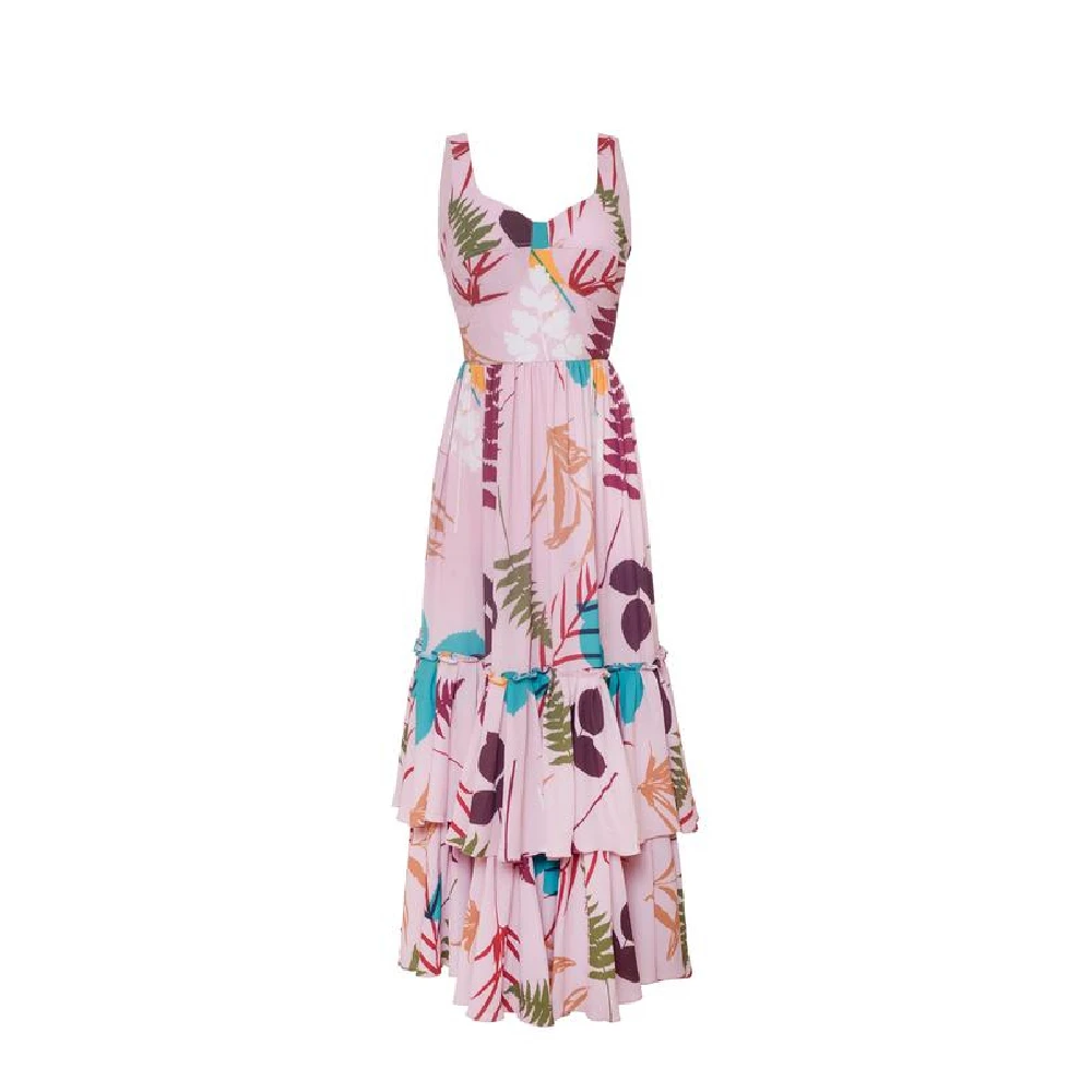 Gloryang23 (9) Manglar pink brown leaves dress – XS Luxury Shoes