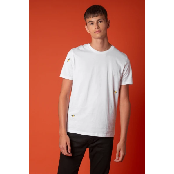 Ingmarson men’s bee embroidered t-shirt Men made in uk Luxury Shoes 