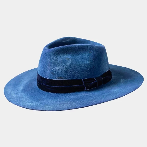 Blue rustic felt hat Men hat Luxury Shoes 