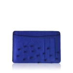 Ostrich-Leather-Cardholder-1 Ostrich Leather Cobalt Cardholder Accessories Bangkok Bootery Luxury Shoes
