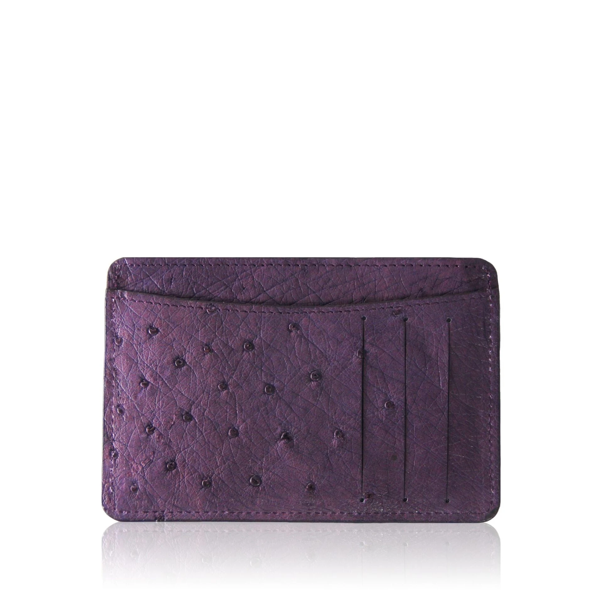 Ostrich-Leather-Cardholder-in-purple Ostrich Leather Plum Cardholder Accessories Bangkok Bootery Luxury Shoes