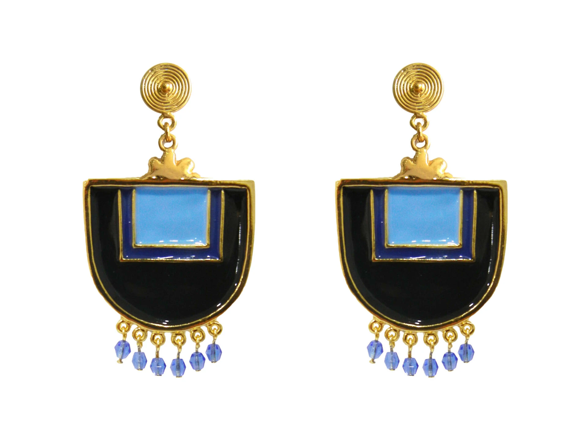 Santo Domingo Blue Earrings Flor Amazona women’s santo domingo blue gold earrings Earrings Luxury Shoes
