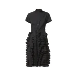 Talented women’s little black ruffle dress Clothing Black Luxury Shoes 