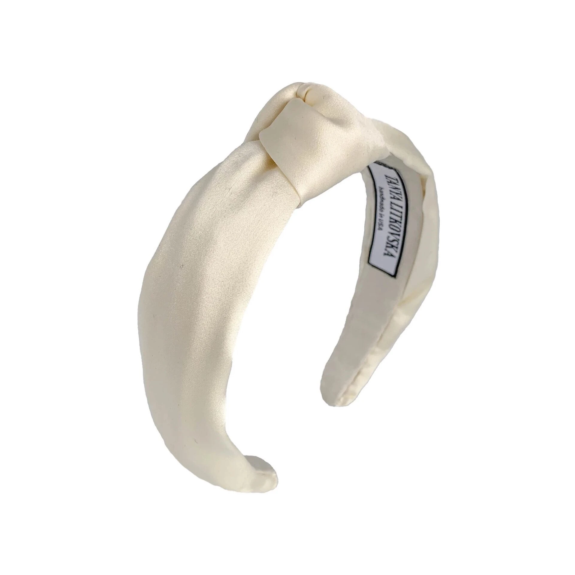 Tanya litkovska Women's Silk Knotted Headband in White Tanya litkovska Women’s Silk Knotted Headband in White Accessories black velvet headband Luxury Shoes