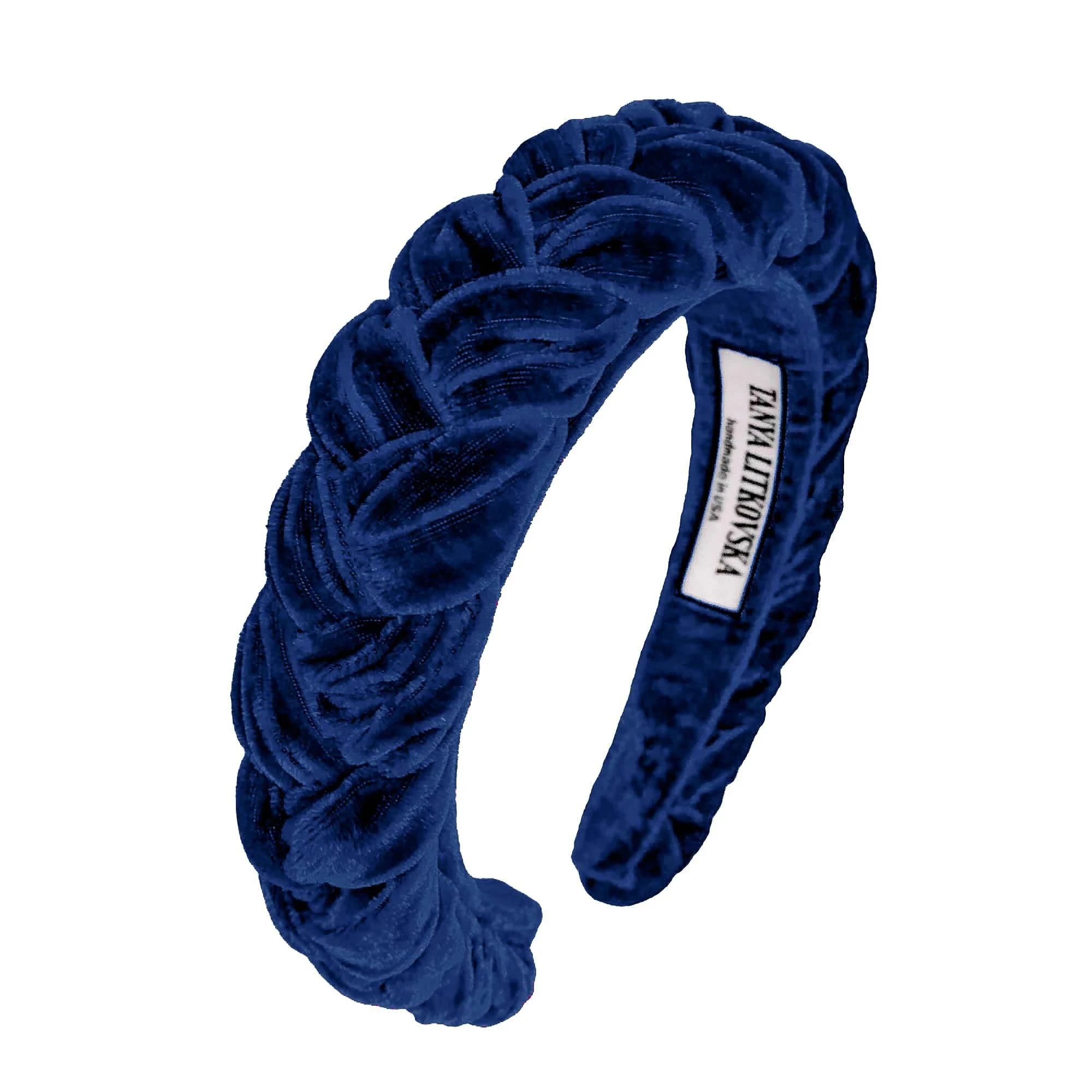 Tanya litkovska Women's Slim Velvet Headband in Navy Tanya litkovska Women’s Slim Velvet Headband in Navy Accessories black velvet headband Luxury Shoes