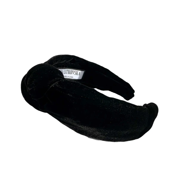 Black Velvet Knotted Headband Accessories black velvet headband Luxury Shoes 