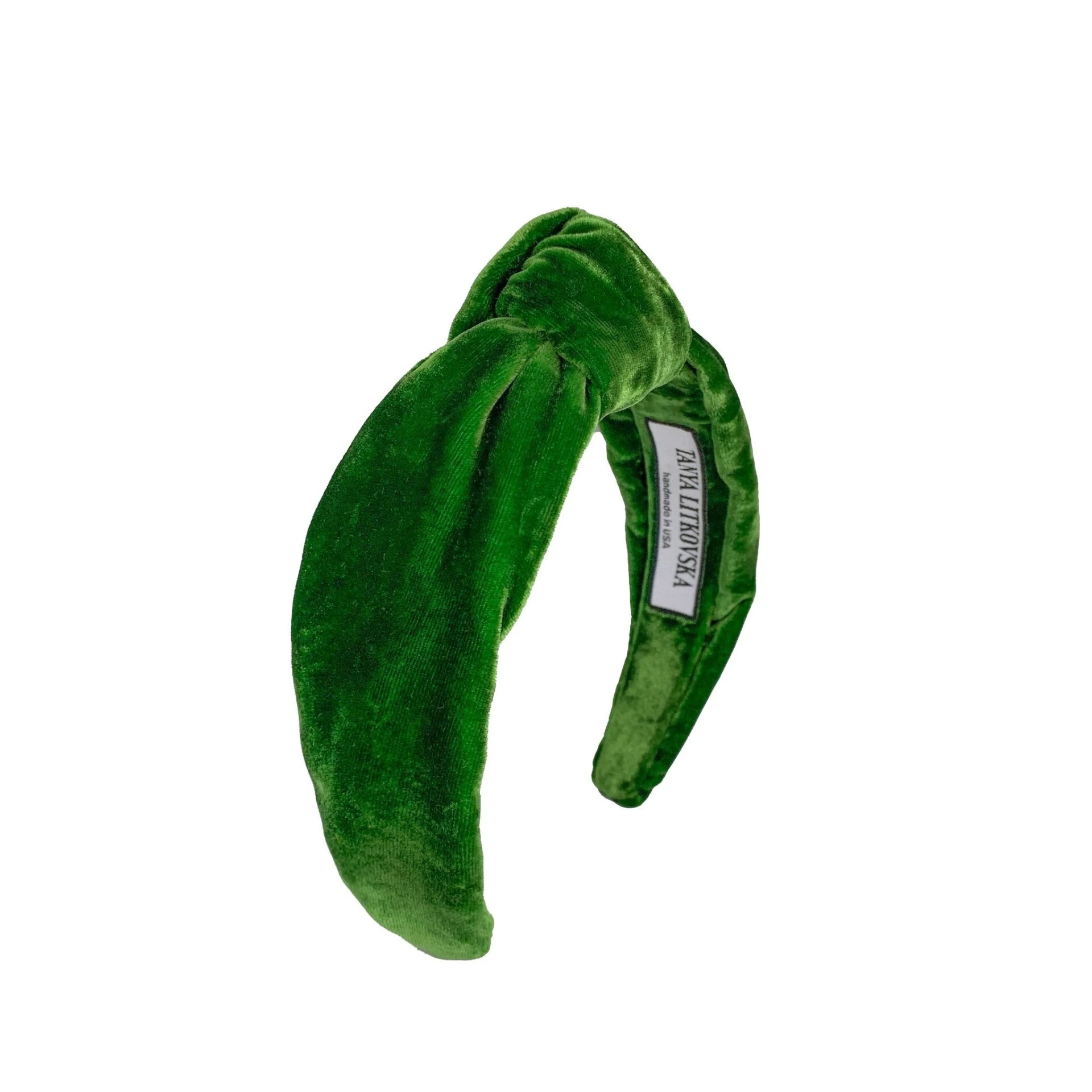 Tanya litkovska Women's Velvet Knotted Headband in Grass Green Tanya litkovska Women’s Velvet Knotted Headband in Grass Green Accessories black velvet headband Luxury Shoes