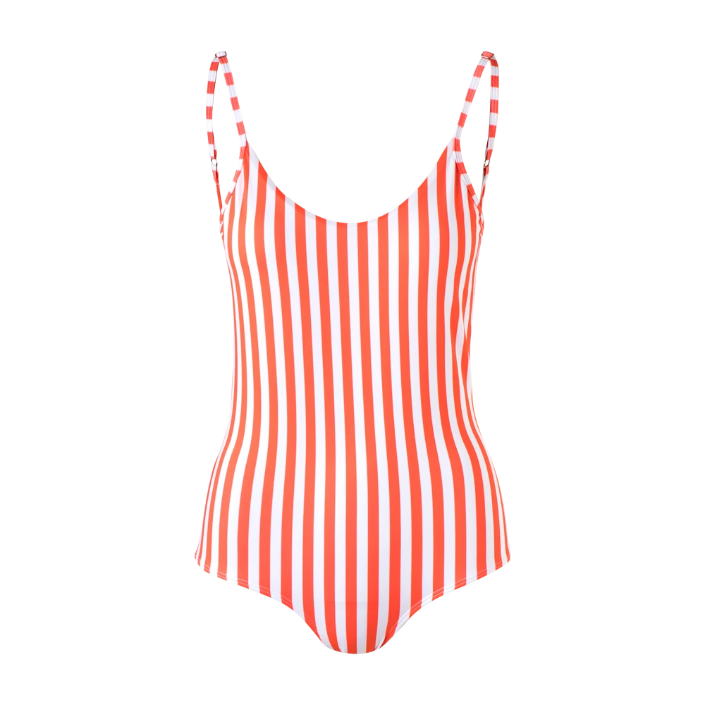 Tulum-One-piece-Red-stripes-Front Tulum one piece swimsuit Clothing beachwear Luxury Shoes