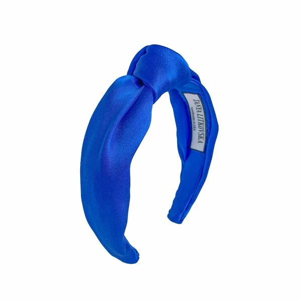 blue_silk_knotted_headband_1_grande Tanya Litkovska women’s silk cobalt blue knotted headband Accessories black velvet headband Luxury Shoes