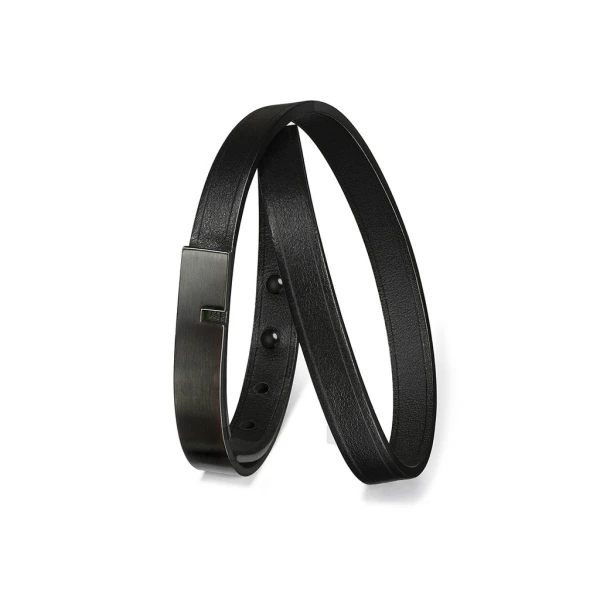 U-Turn Twice Black Bracelet Men  Luxury Shoes 