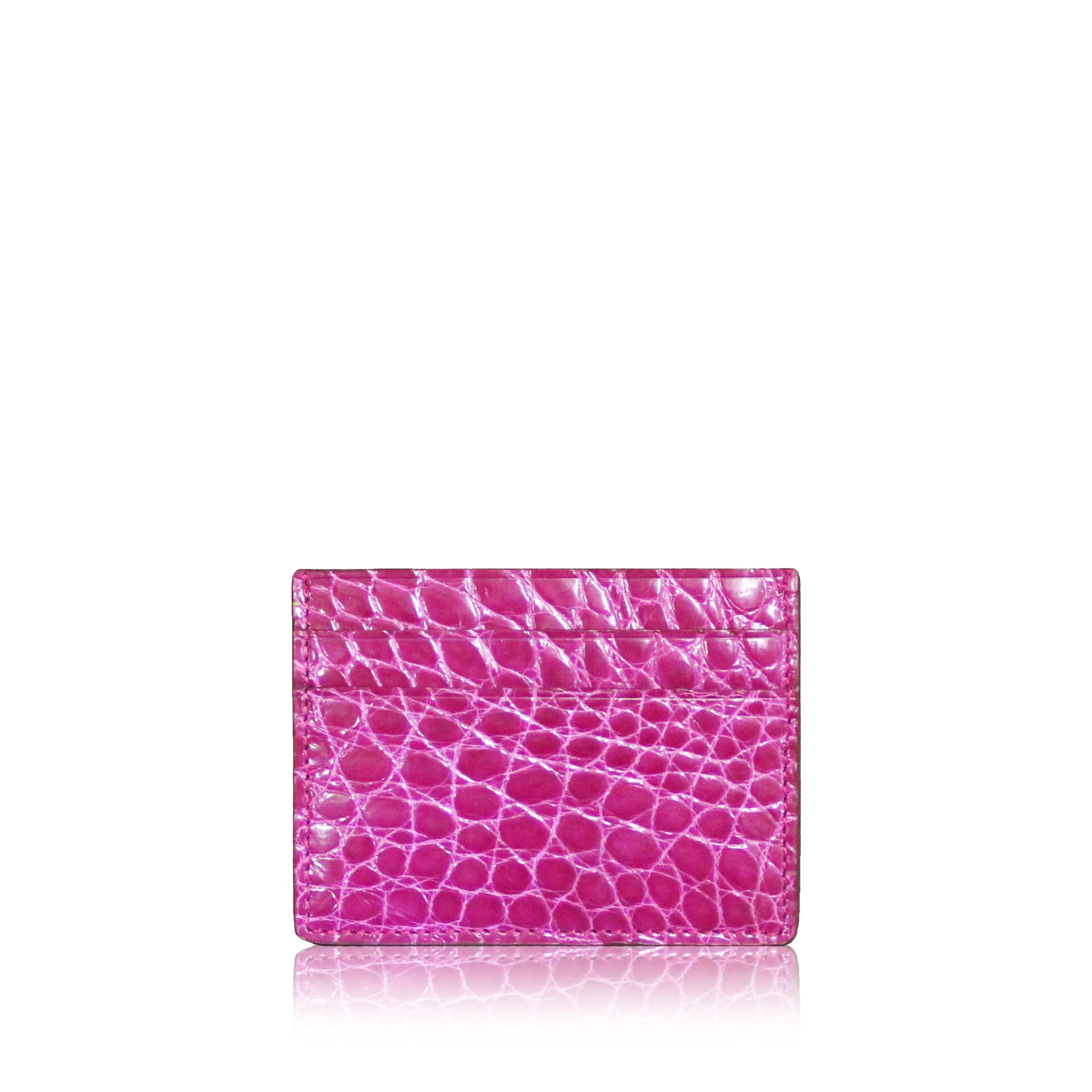 crocodile leather card holder (11) Crocodile Leather Fuchsia Cardholder Accessories Bangkok Bootery Luxury Shoes
