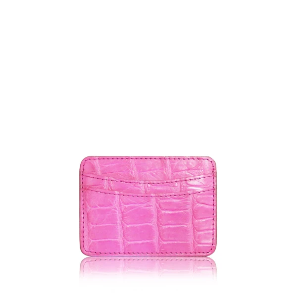 Crocodile Leather Creamy Pink Cardholder Accessories Bangkok Bootery Luxury Shoes 