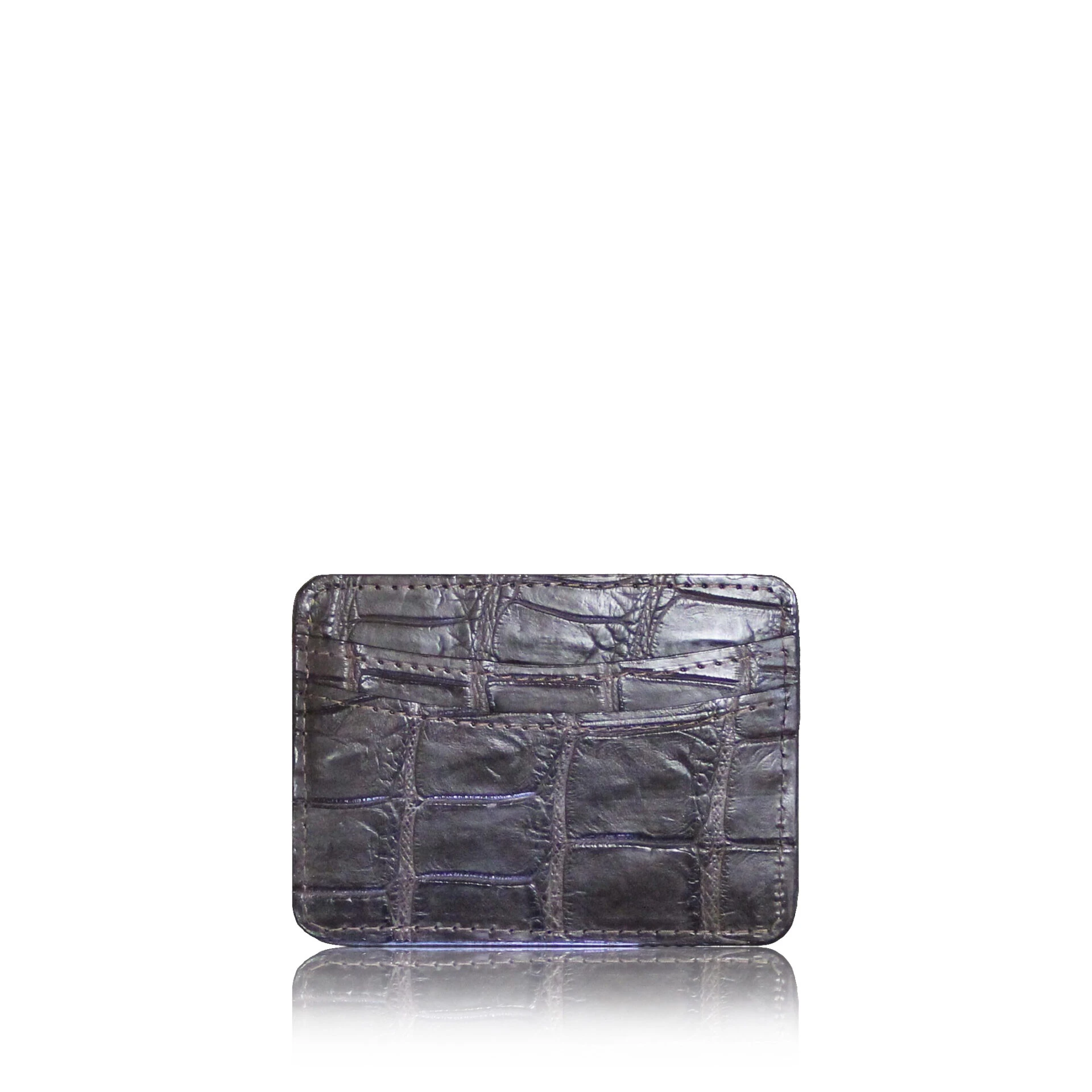 crocodile leather card holder (8) Crocodile Leather Graphite Cardholder Accessories Bangkok Bootery Luxury Shoes