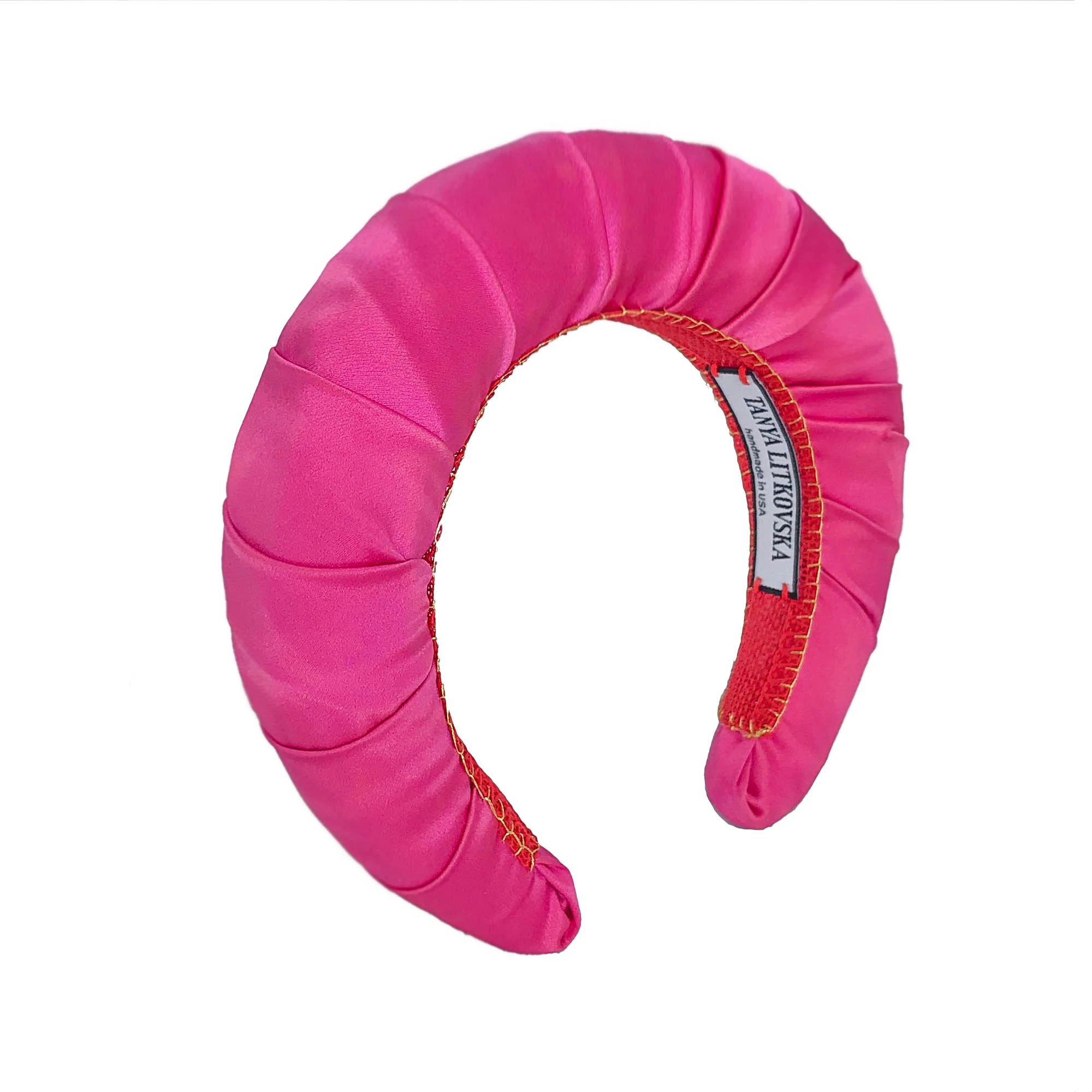 dark-pink-1 Tanya Litkovska women’s silk dragon fruit pink headband Accessories black velvet headband Luxury Shoes
