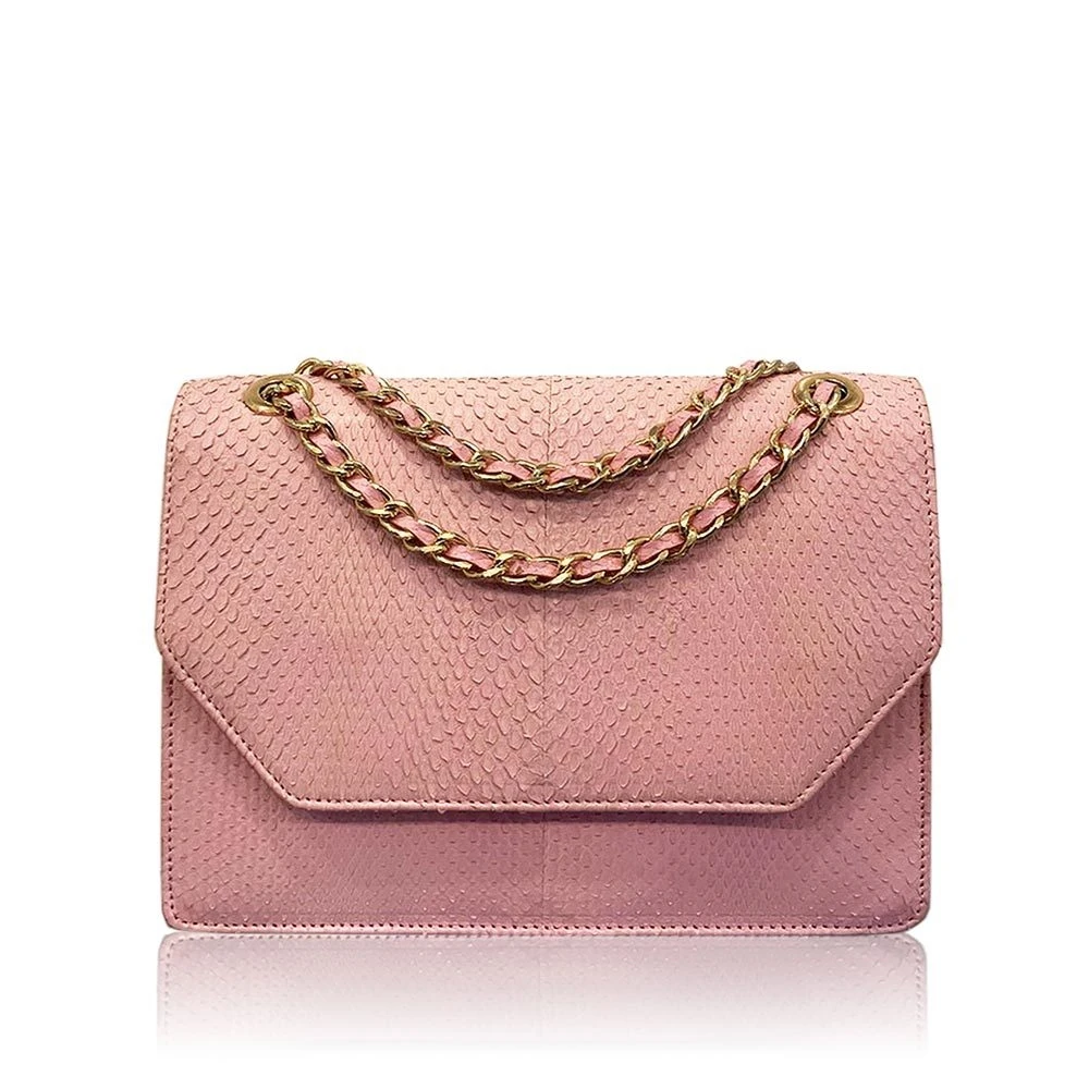 diamond_python_light_pink_22 Luana Crocodile Brown Leather Clutch Bag Bags Bangkok Bootery Luxury Shoes