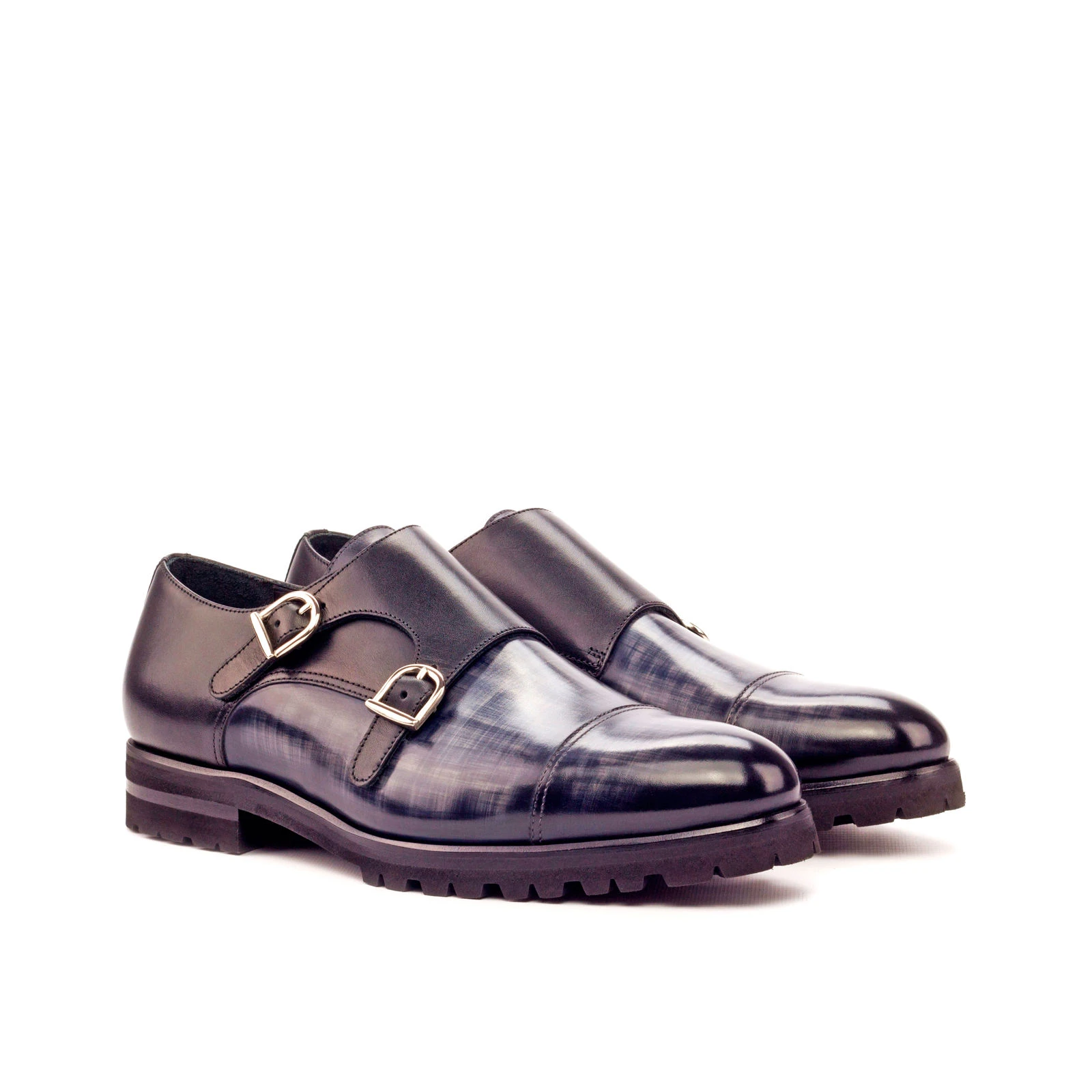 Black Double Monk Shoe Black Double Monk Shoe