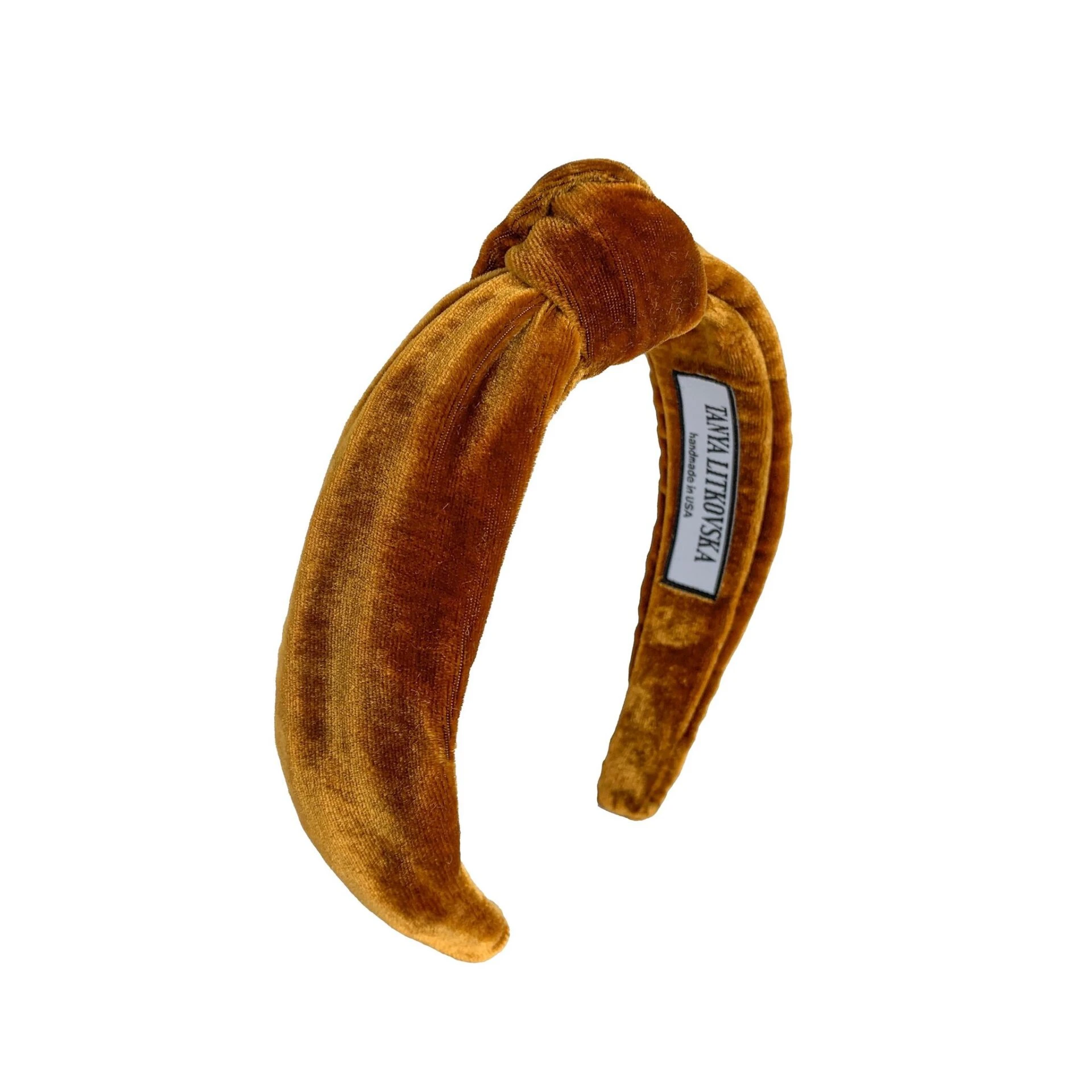 gold-velvet-headband-bow-top-knot-headband-tanya-litkovska-1_1024x1024@2x Tanya litkovska Women’s Slim Velvet Knotted Headband in Toffee Accessories black velvet headband Luxury Shoes