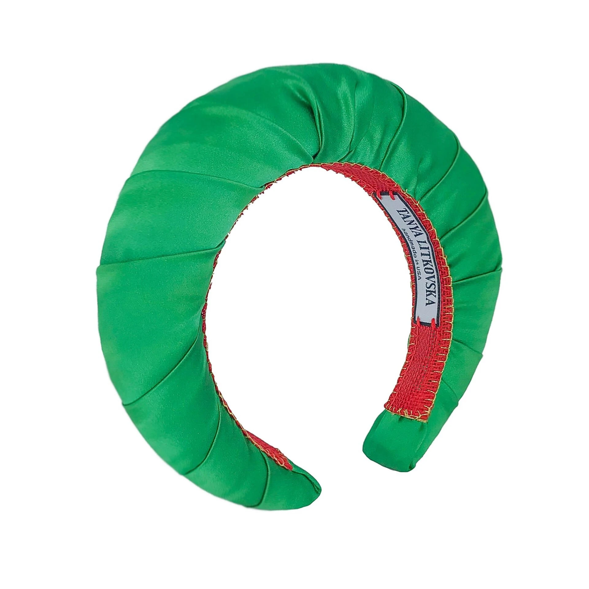 green-1 Tanya Litkovska women’s silk lime peel green headband Accessories black velvet headband Luxury Shoes