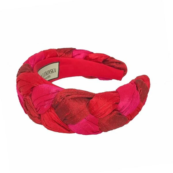 headband trend fashion hair accessory trends Tanya Litkovska women’s silk braided triple red headband Accessories black velvet headband Luxury Shoes