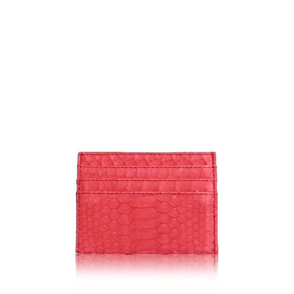 Python Leather Coral Cardholder Accessories Bangkok Bootery Luxury Shoes 