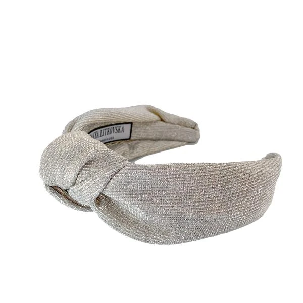silver_knotted_headband_2_grande Tanya Litkovska women’s knotted silver headband Accessories black velvet headband Luxury Shoes