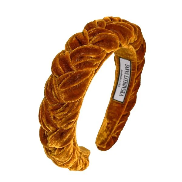 velvet_headband_toffee_thin_1_grande Slim velvet toffee headband Accessories emerging designer Luxury Shoes