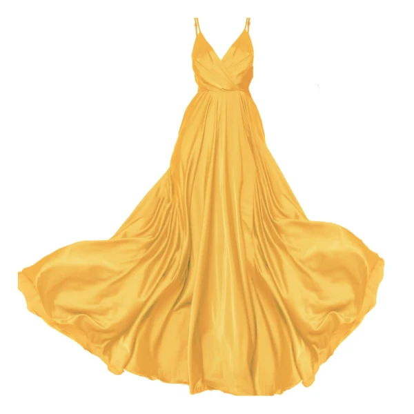 Satin long gold dress Clothing Evening dress Luxury Shoes 