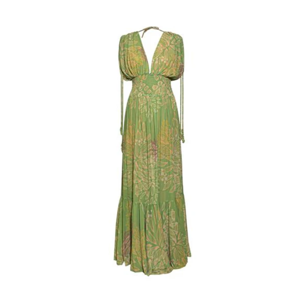 Hortensia green flowers dress – One Size   Luxury Shoes 